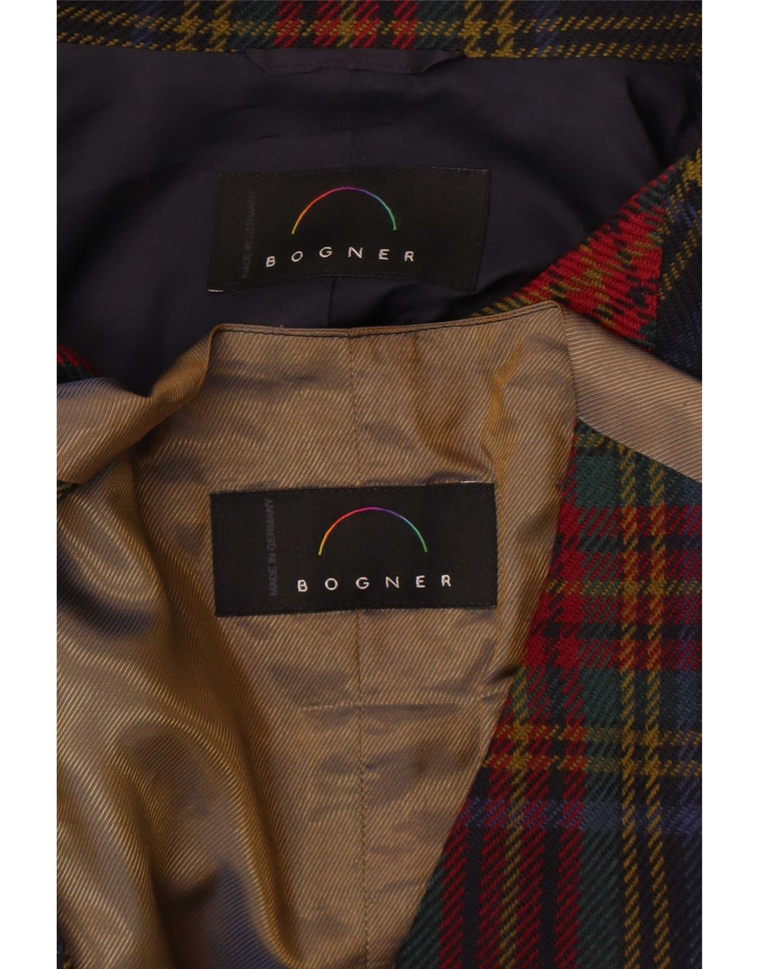 Bogner Conjunto de 2 piezas de 4 botones para mujer UK 46 Cuadros multicolores grandes