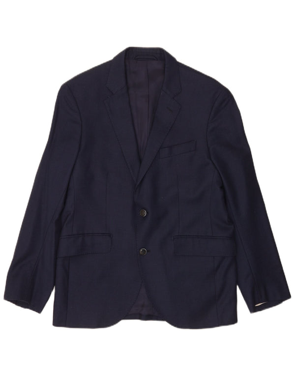 Hackett Chaqueta tipo blazer de 2 botones para hombre UK 40 Large Lana azul marino