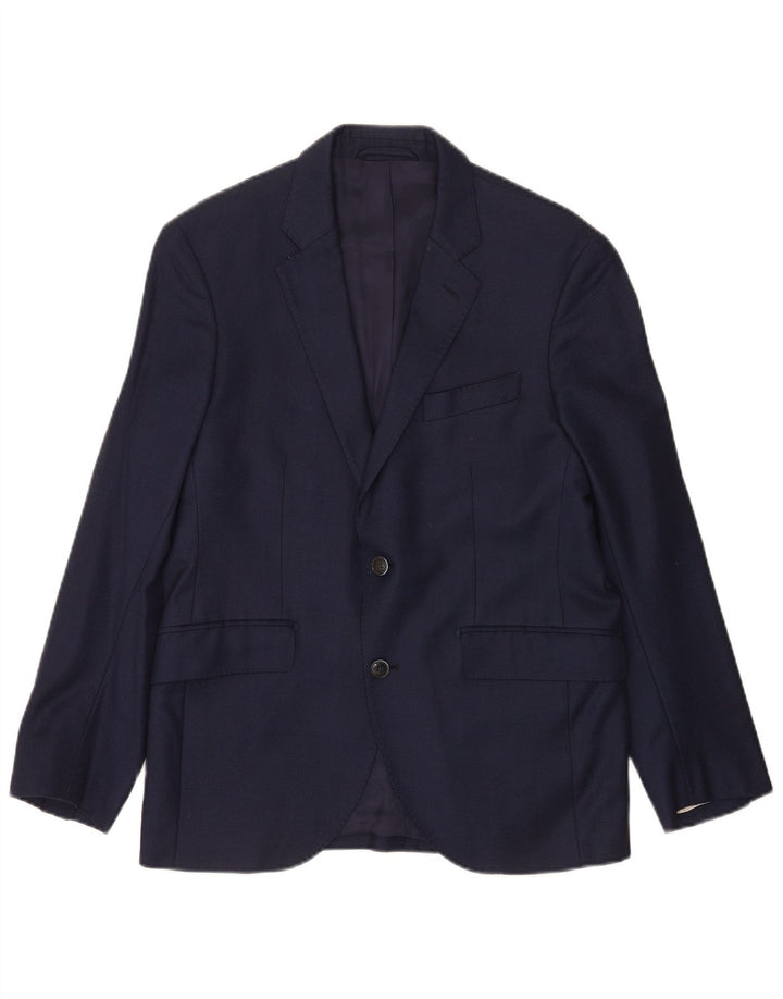 Hackett Chaqueta tipo blazer de 2 botones para hombre UK 40 Large Lana azul marino