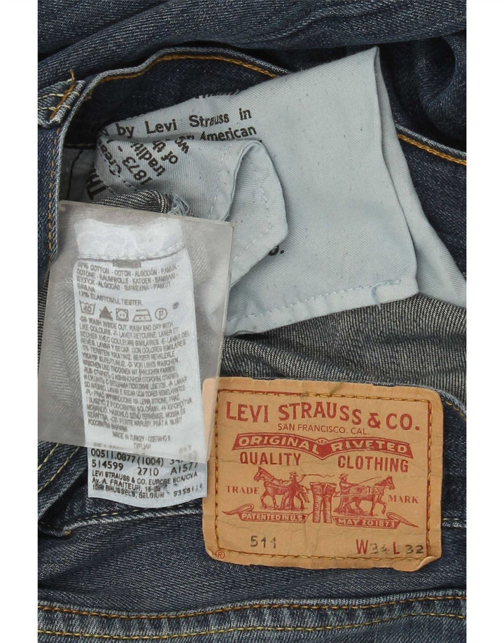 Levi's Mujer 511 Slim Jeans W34 L32 Algodón Azul