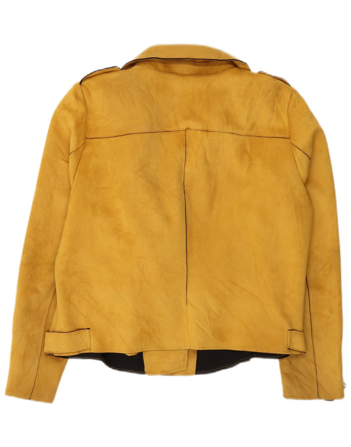 Only Carmakoma Chaqueta motera corta para mujer IT 46 Poliéster amarillo grande