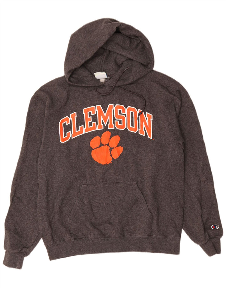 Champion Clemson Graphic Sudadera con capucha de algodón gris medio para hombre