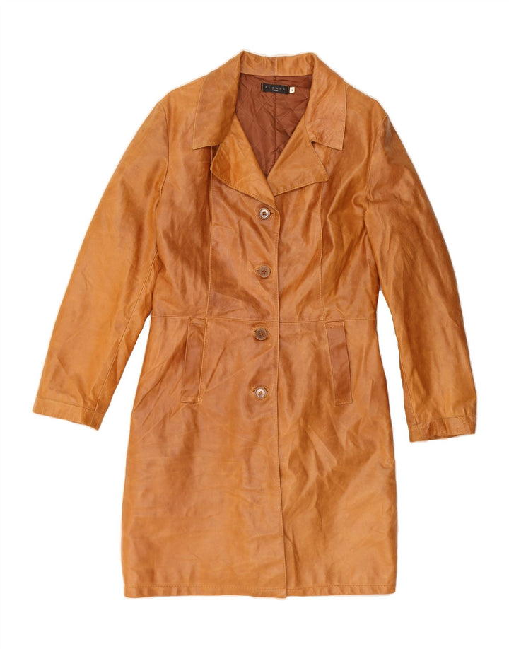 PLEASE Womens Leather Coat UK 18 XL Brown Leather Vintage Please and Second-Hand Please from Messina Hembry 