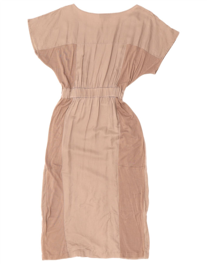 WAREHOUSE Vestido largo con alas de murciélago para mujer Reino Unido 40 Algodón gris medio con bloques de color