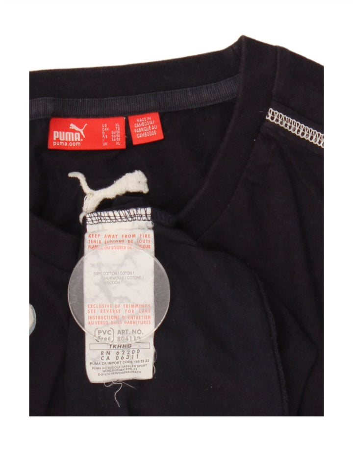 Puma Hombre Gráfico Top Manga Larga XL Algodón Azul Marino