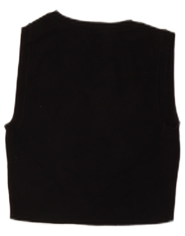 Zara Top corto sin mangas para mujer UK 42 Viscosa negra mediana