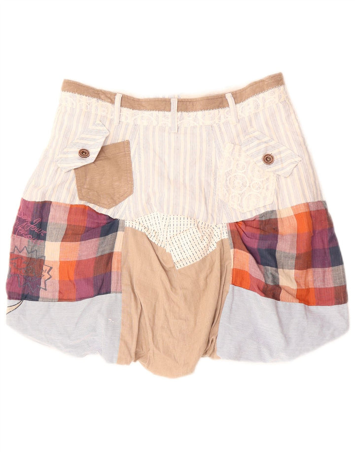 DESIGUAL Falda de burbuja para mujer EU 36 Small W30 Patchwork multicolor