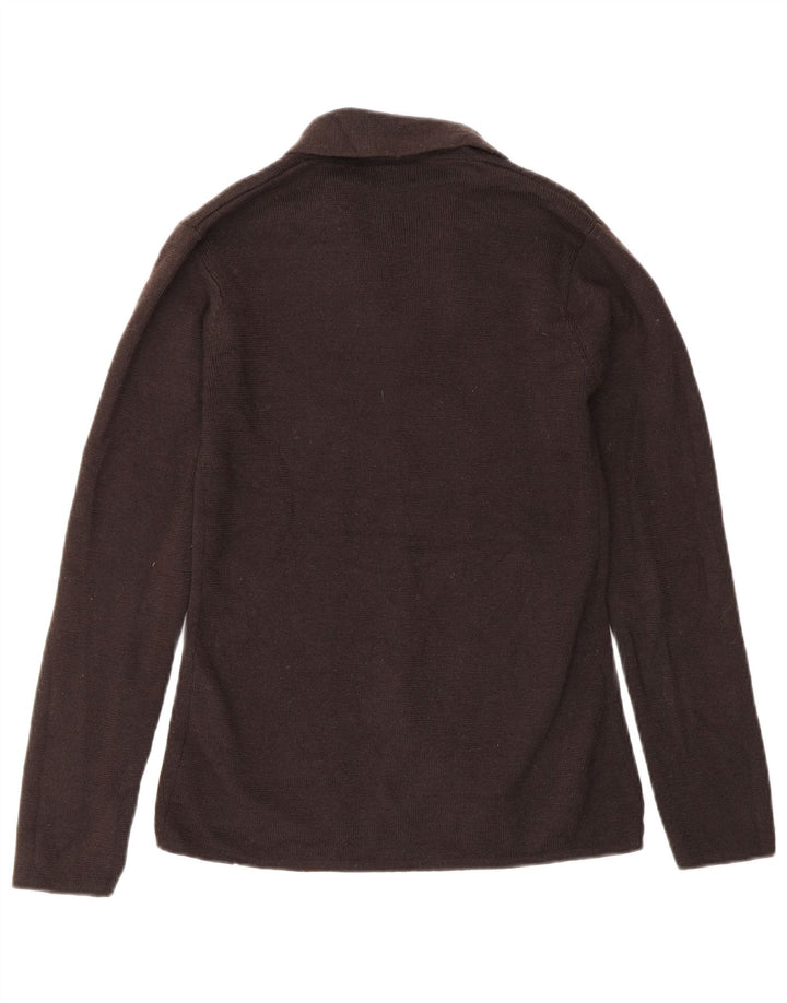 HOBBS Suéter tipo cárdigan para mujer UK 8 Small Brown Lana merino