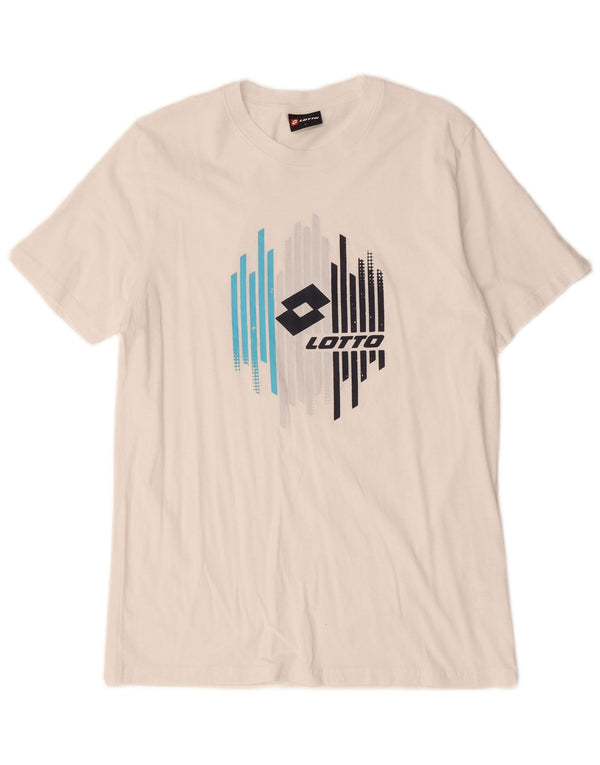 Lotto - Camiseta gráfica para hombre, talla grande, algodón blanco