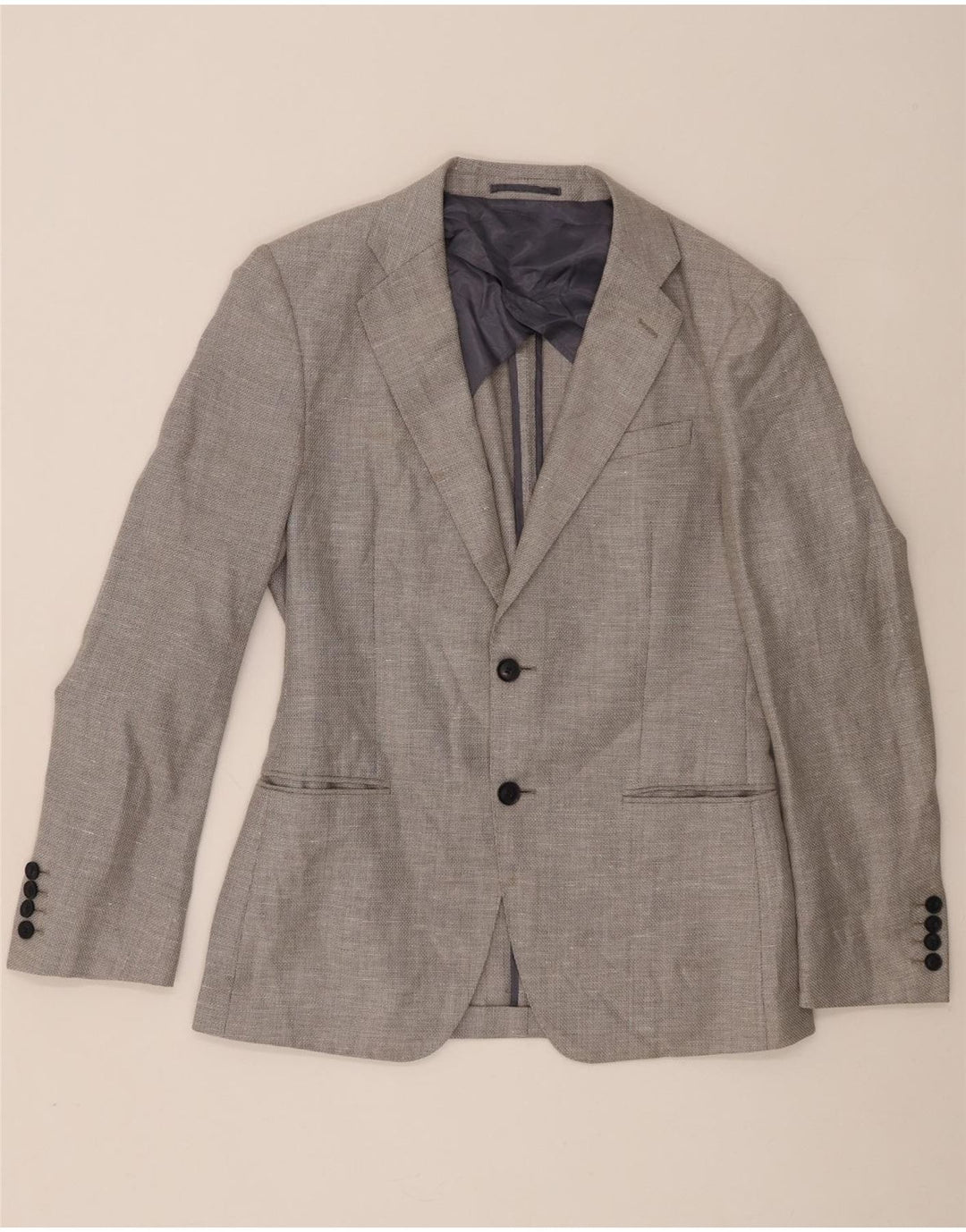 Chaqueta tipo blazer de 2 botones para hombre Reiss UK 38 Lana gris medio