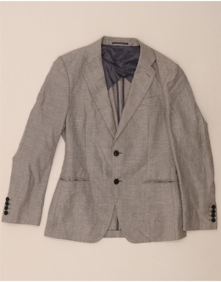 Chaqueta tipo blazer de 2 botones para hombre Reiss UK 38 Lana gris medio