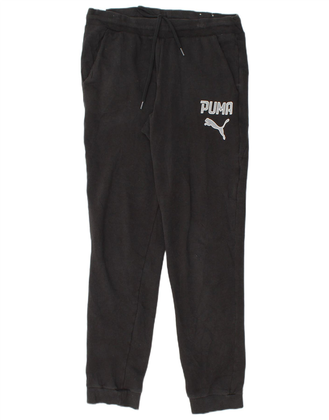 PUMA Pantalones de chándal gráficos para mujer Joggers UK 12 Medium Black Cotton