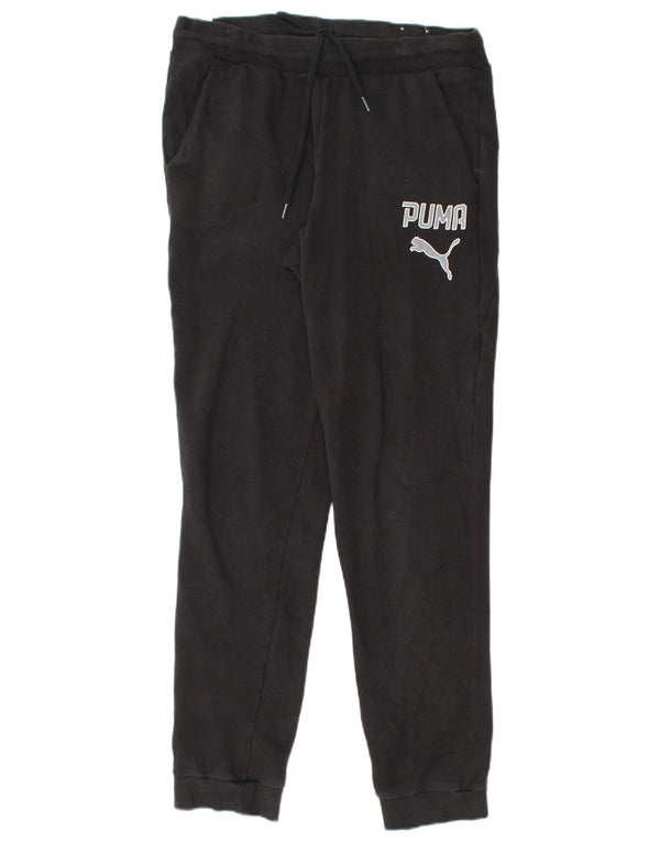PUMA Pantalones de chándal gráficos para mujer Joggers UK 12 Medium Black Cotton