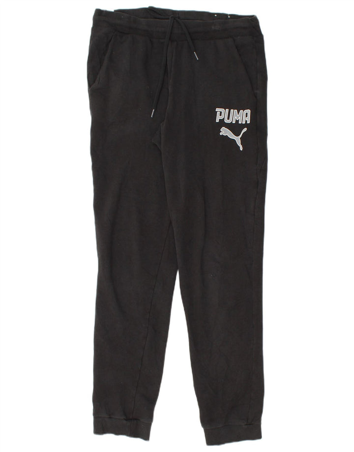 PUMA Pantalones de chándal gráficos para mujer Joggers UK 12 Medium Black Cotton