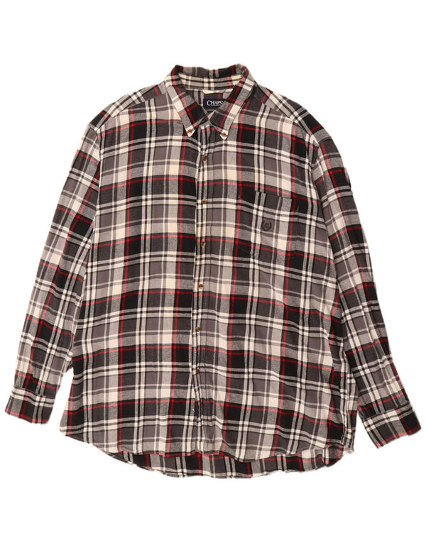 Chaps Camisa de franela grande para hombre 2XL Algodón a cuadros negros