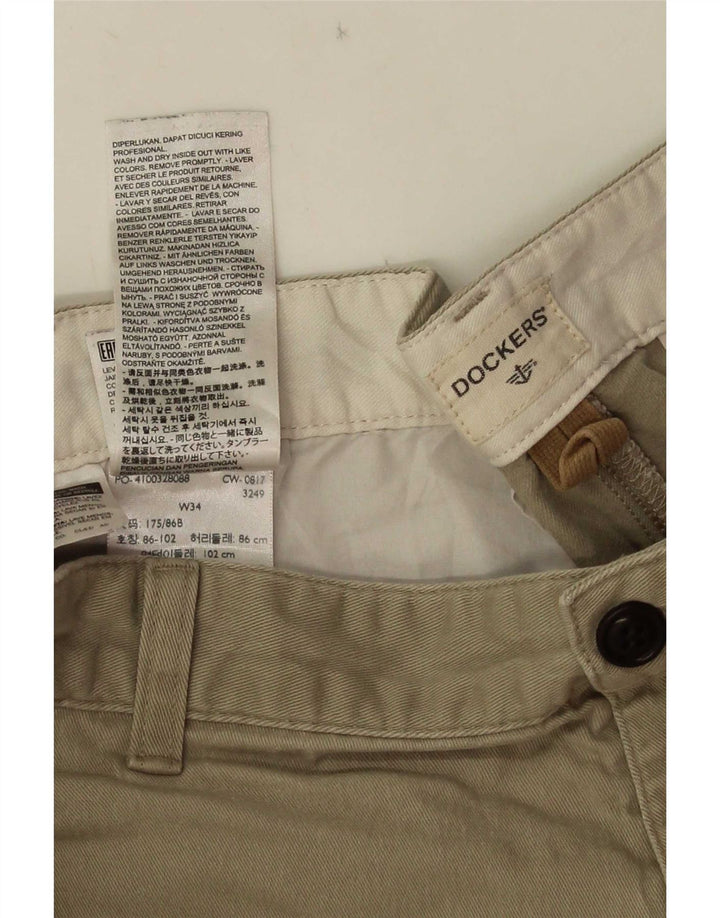 Dockers Pantalones cortos tipo cargo para hombre W34 Large Khaki Cotton
