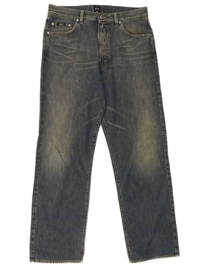 Vaqueros Hugo Boss Hombre Rectos W34 L32 Algodón Azul
