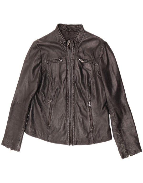 Conbipel Chaqueta Corta De Cuero Para Mujer IT 48 XL Cuero Negro