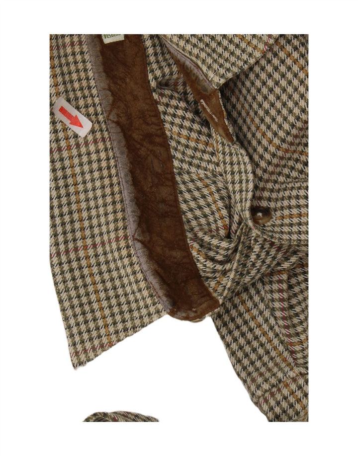 Camisa De Franela Orvis Hombre Algodón Pata De Gallo Verde Medio