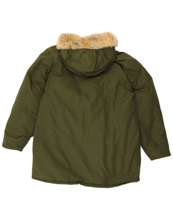 Woolrich Chaqueta acolchada con capucha para hombre UK 40 Large Algodón verde
