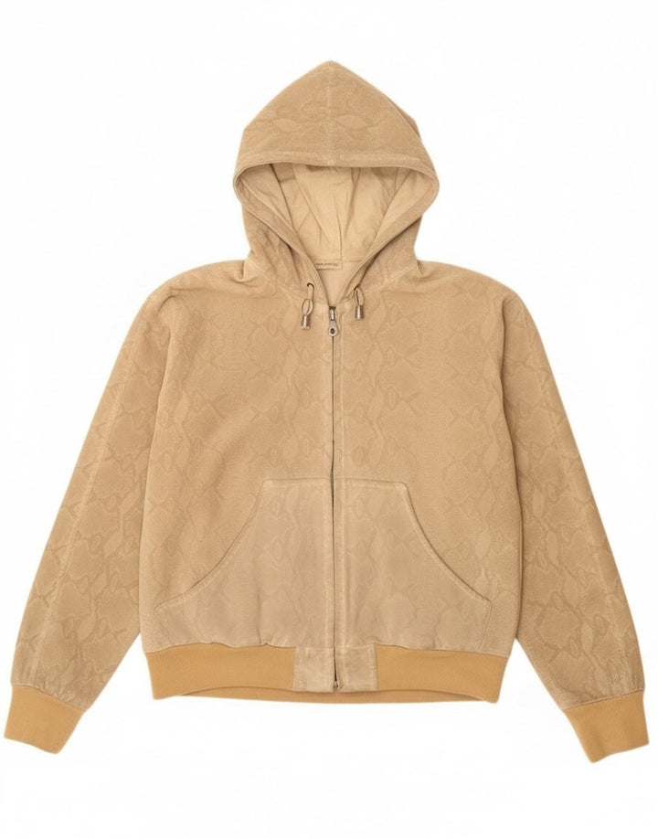 Chaqueta bomber con capucha para mujer Donna Pelle IT 42 Estampado animal beige medio