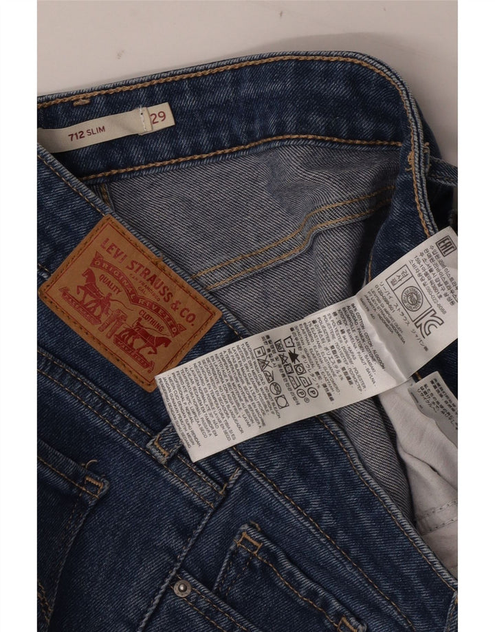 LEVI'S Mujer 712 Crop Slim Jeans W29 L24 Algodón Azul