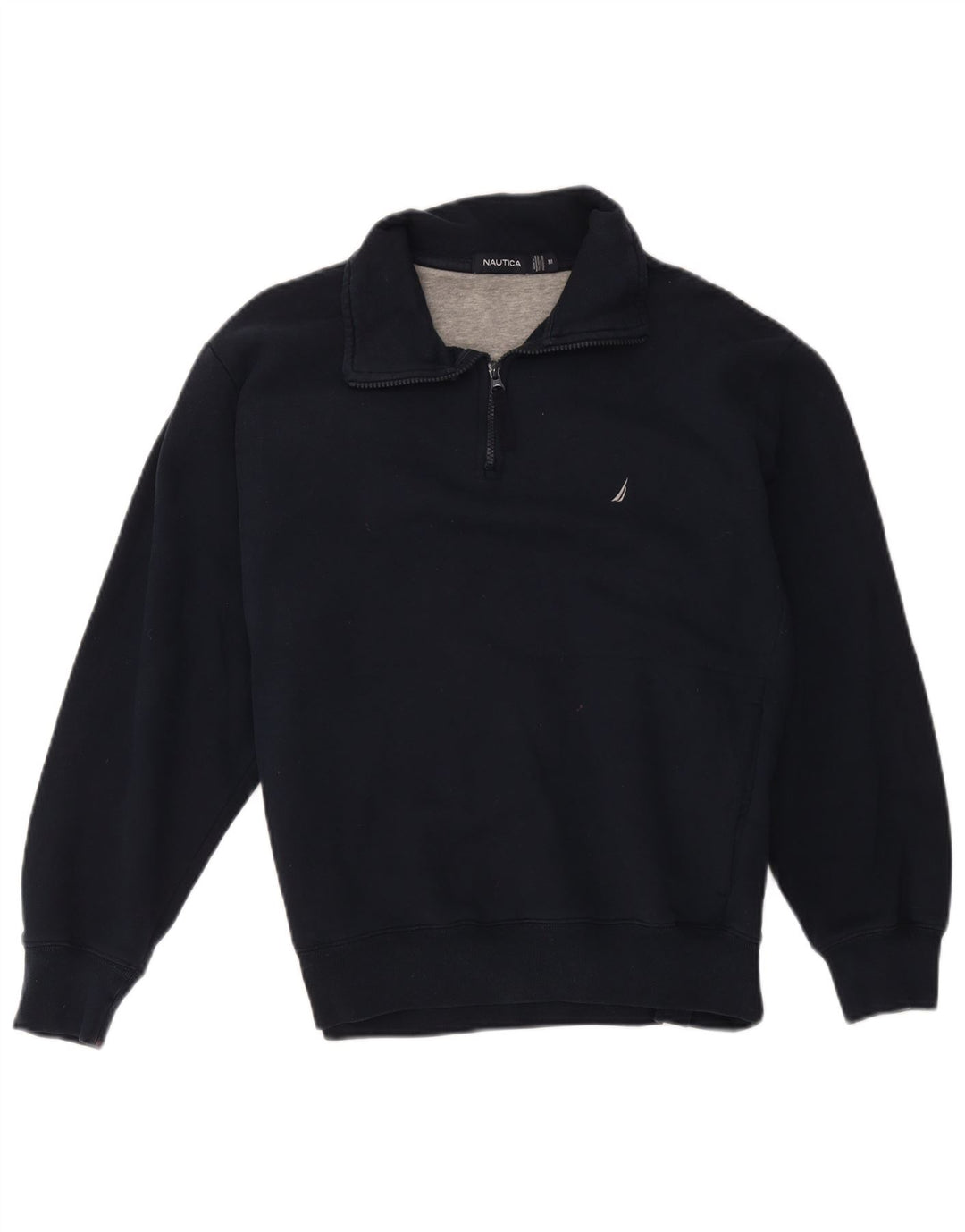 Nautica Sudadera con cuello y cremallera para hombre Jumper Medium Azul marino Algodón