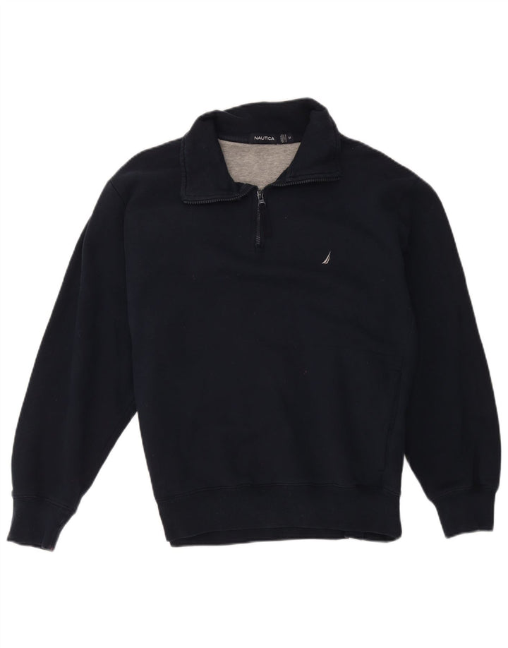 Nautica Sudadera con cuello y cremallera para hombre Jumper Medium Azul marino Algodón