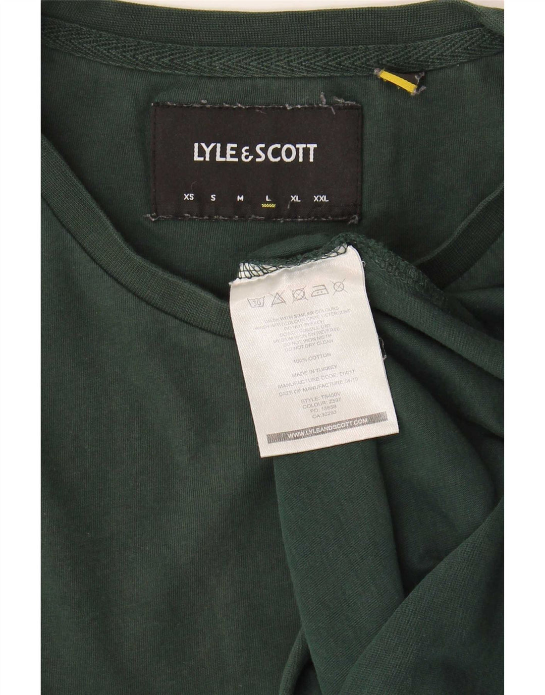 Lyle & Scott - Camiseta para hombre, talla grande, color verde, algodón