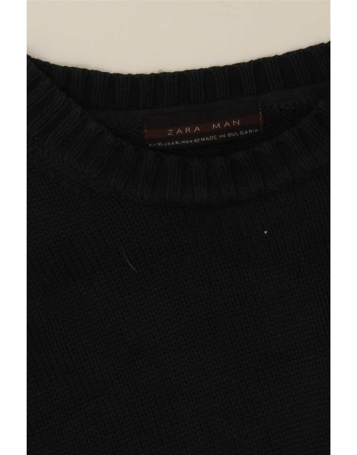 Zara Hombre Jersey Cuello Redondo Jersey XL Negro