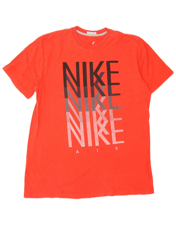 NIKE Camiseta gráfica para hombre Top grande de algodón rojo