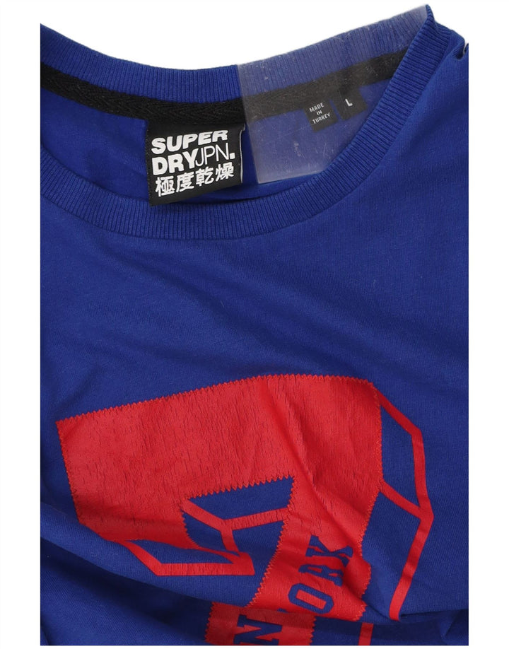 SUPERDRY Camiseta gráfica para hombre Top grande azul