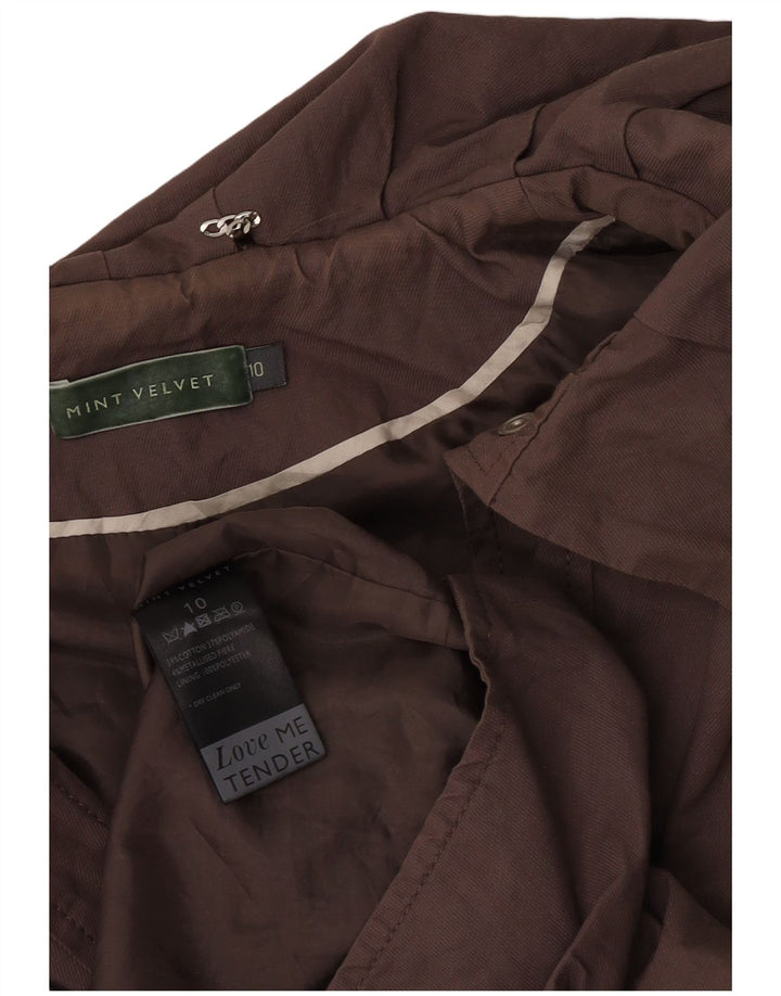 MINT VELVET Chaqueta parka extragrande para mujer UK 10 Small Brown Cotton