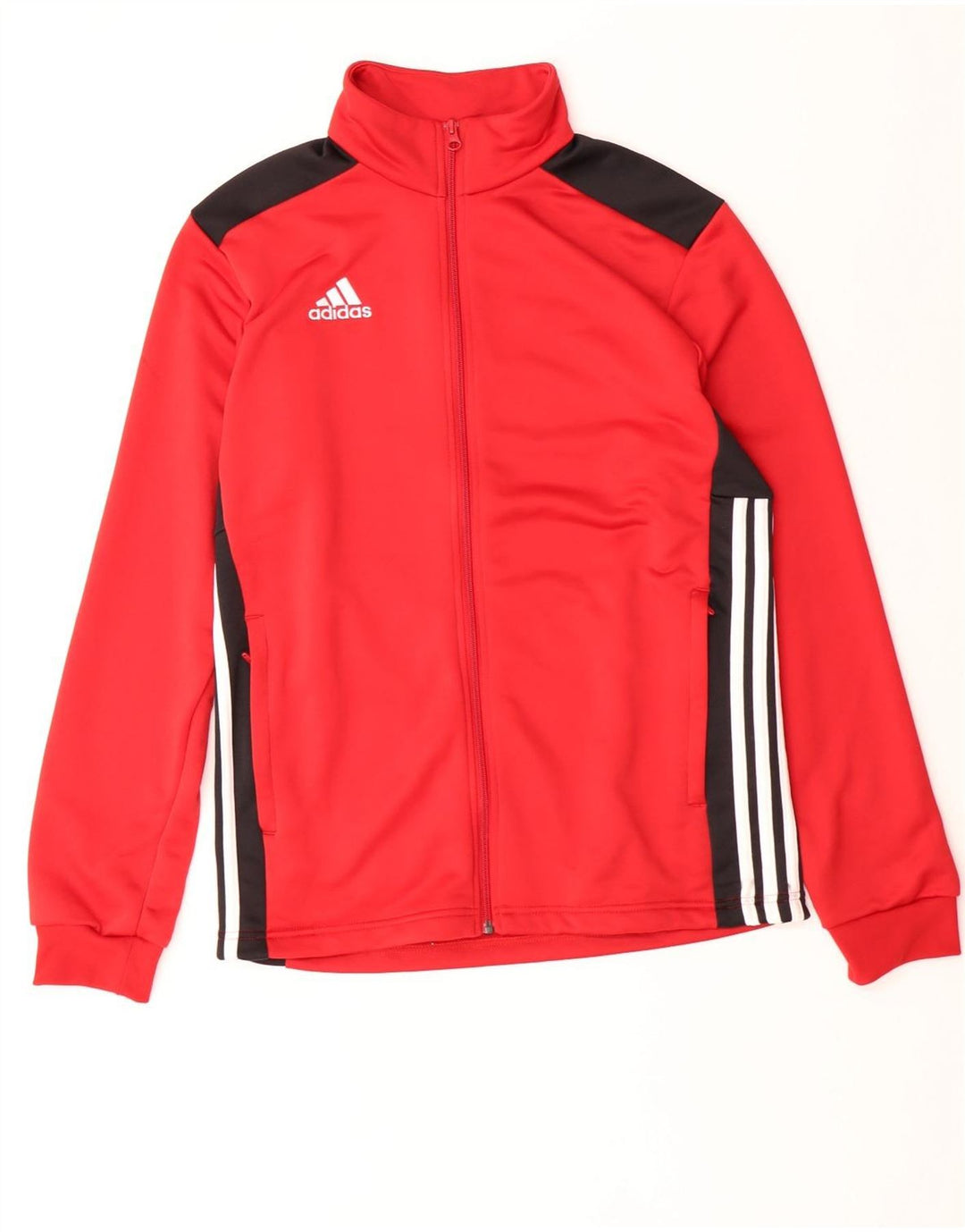Adidas Hombre Chándal Top Chaqueta Medio Rojo Colorblock Poliéster