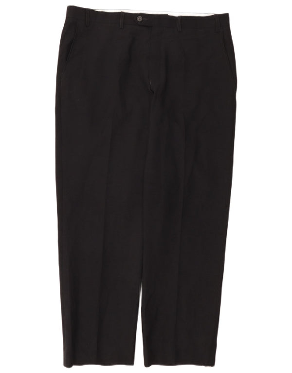 Marks & Spencer Pantalones de traje rectos a medida para hombre W36 L29 Azul marino