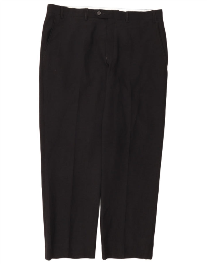 Marks & Spencer Pantalones de traje rectos a medida para hombre W36 L29 Azul marino