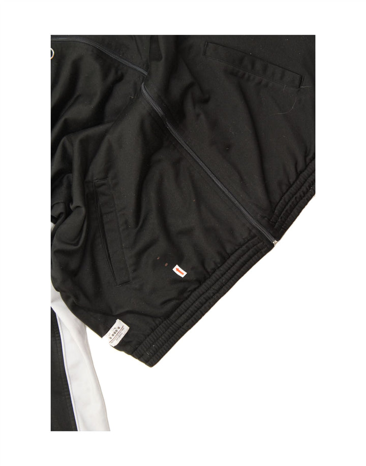 DIADORA Chaqueta superior de chándal con gráfico para hombre UK 40 Medium Black Colourblock
