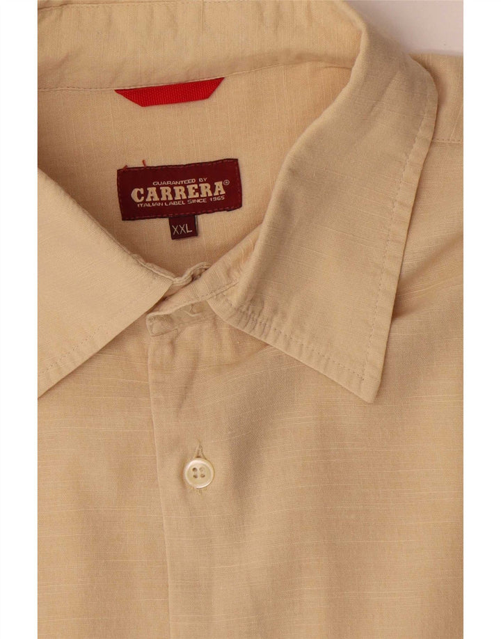 Camisa Carrera Hombre 2XL Algodón Beige