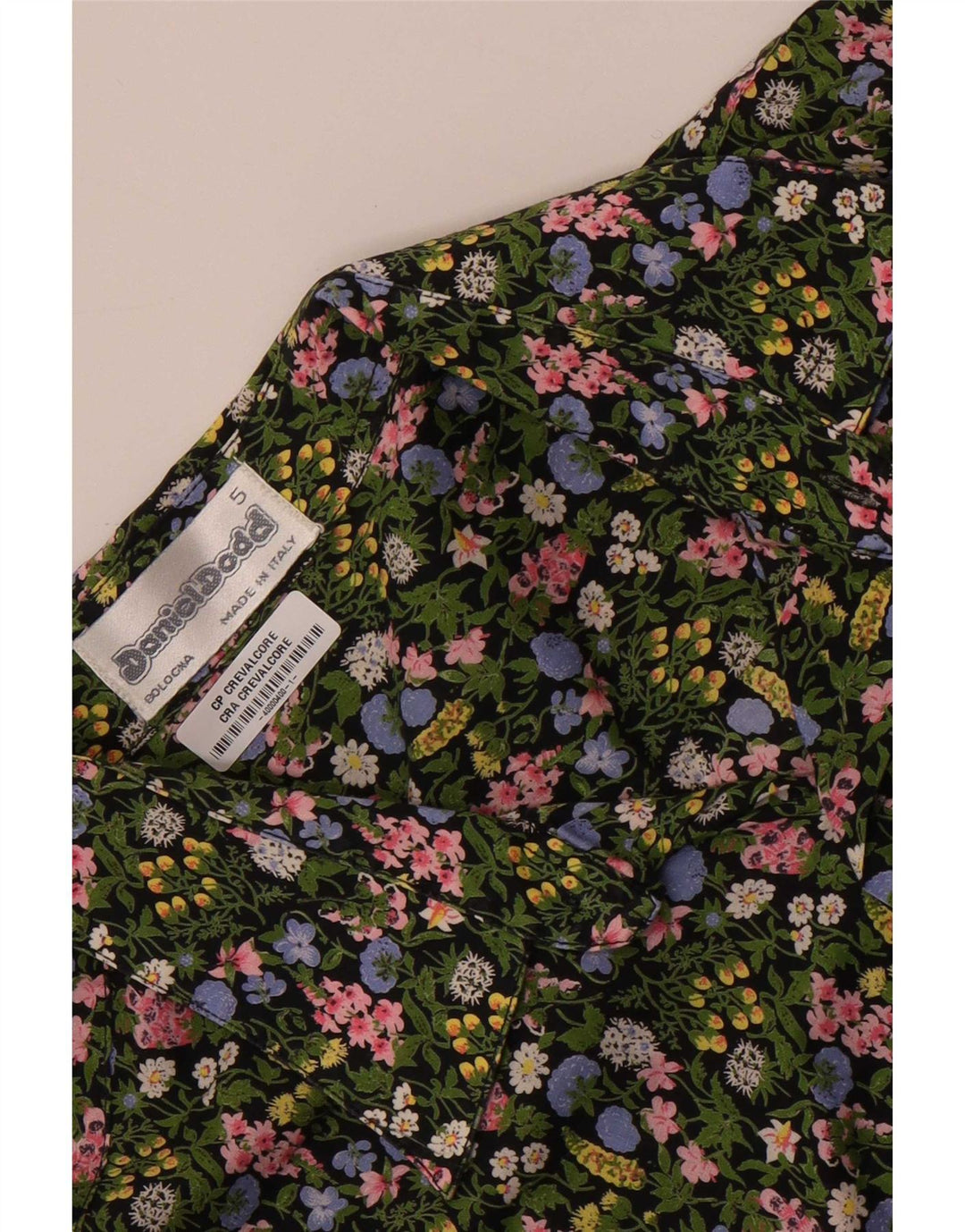 Daniel Dodd Camisa de manga corta para hombre con estampado floral verde grande