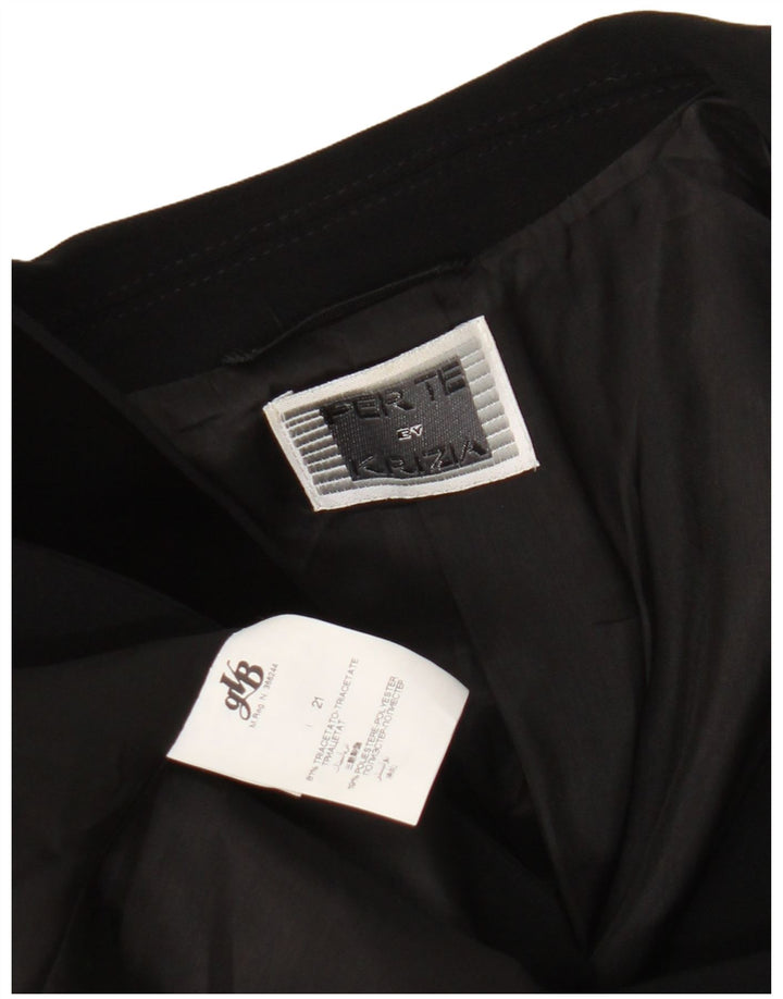 Perte by Krizia Chaqueta tipo blazer con 1 botón para mujer UK 40 XL Triacetato negro