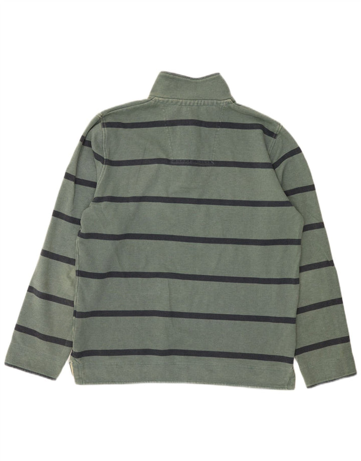 J. Crew Hombre Sudadera Con Cremallera Y Cuello Jersey De Algodón A Rayas Verde Medio