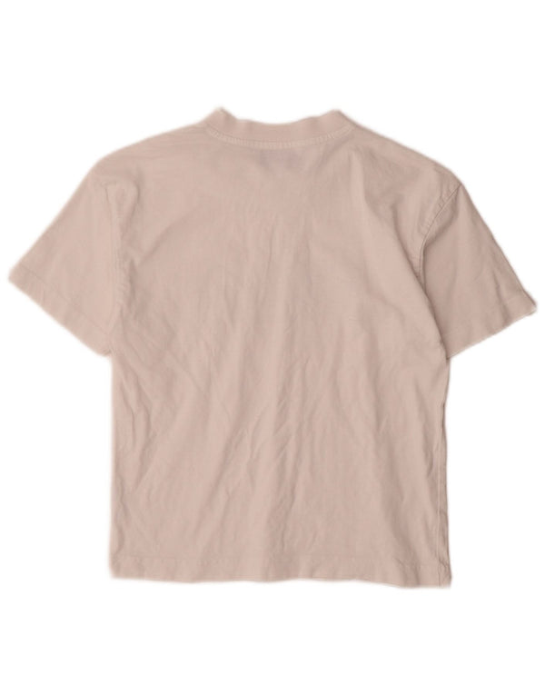 Fila Womens Crop Graphic T-Shirt Top UK 10 Small White Cotton
