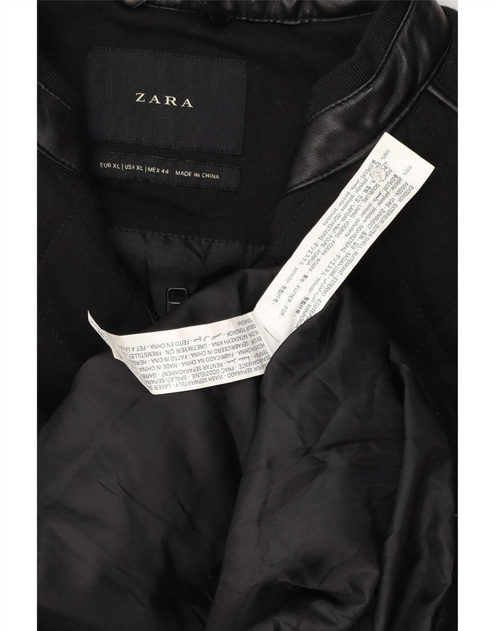 Zara Hombre Chaleco Acolchado UK 42 XL Poliéster Negro