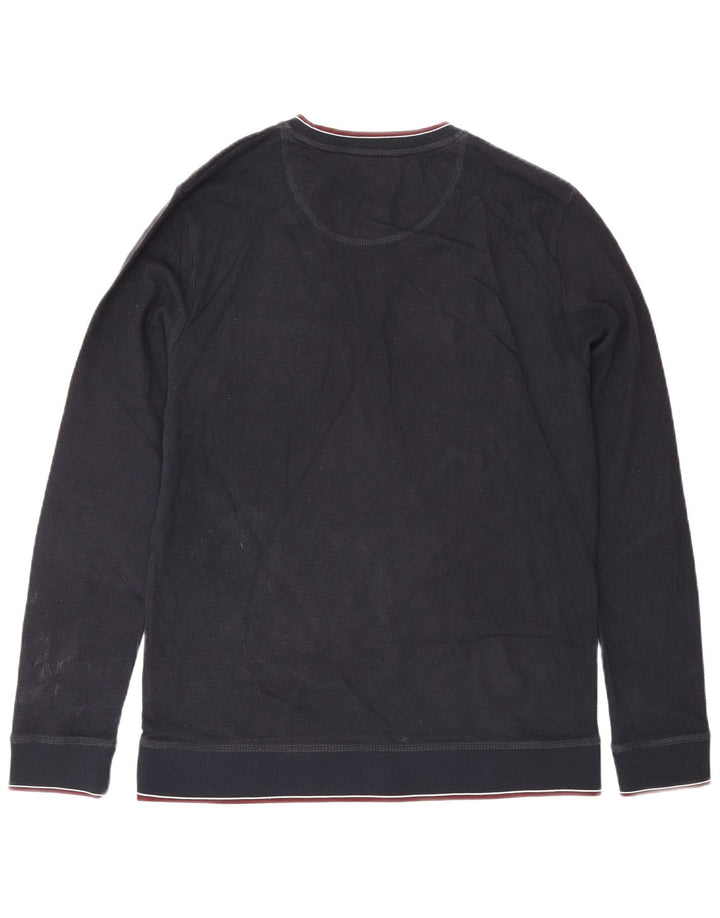 Jules - Jersey de cuello redondo para hombre, talla grande, algodón azul marino