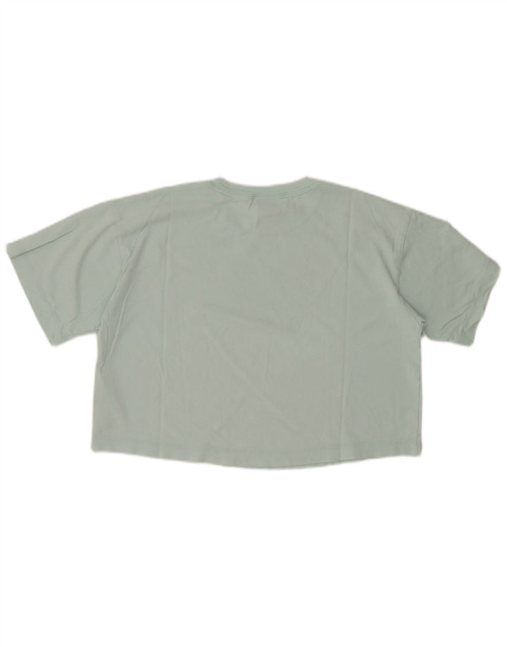 CHAMPION Camiseta corta con gráfico para mujer UK 40 Algodón turquesa mediano