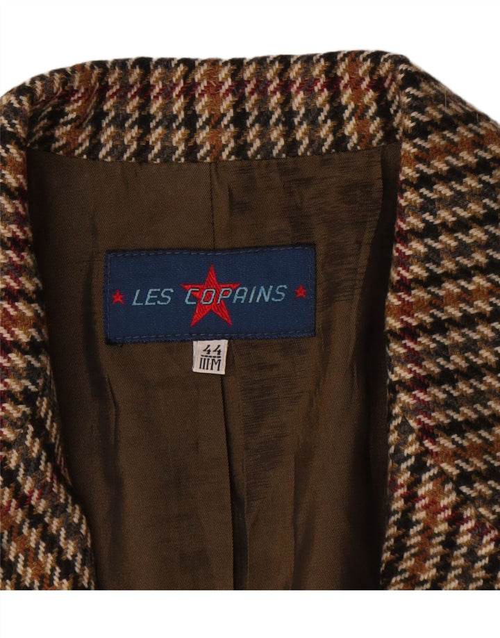 Chaqueta Blazer Mujer Les Copains De 2 Botones IT 44 Pata De Gallo Marrón Medio