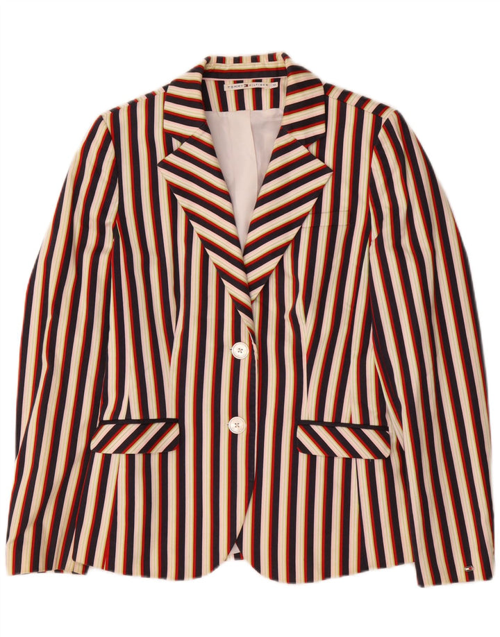 TOMMY HILFIGER Womens Blazer Jacket US 10 Large Multicoloured Striped