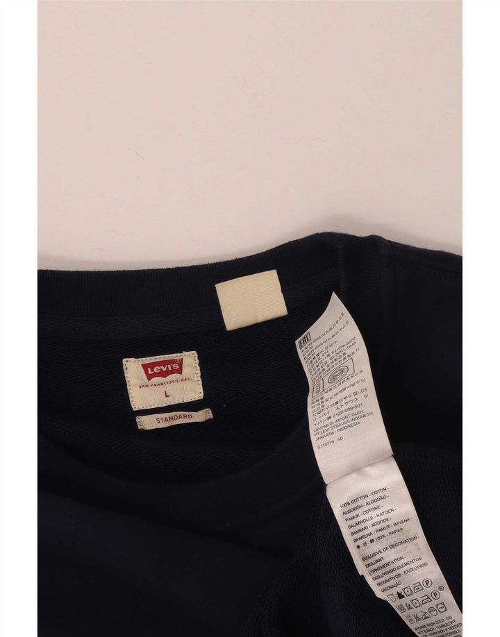 Levi's Mens Standard Sudadera Jumper Grande Azul Marino Algodón