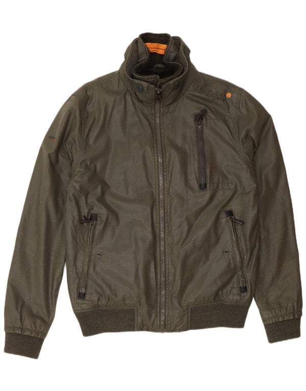 Superdry Chaqueta Bomber para Hombre UK 40 Large Algodón Caqui