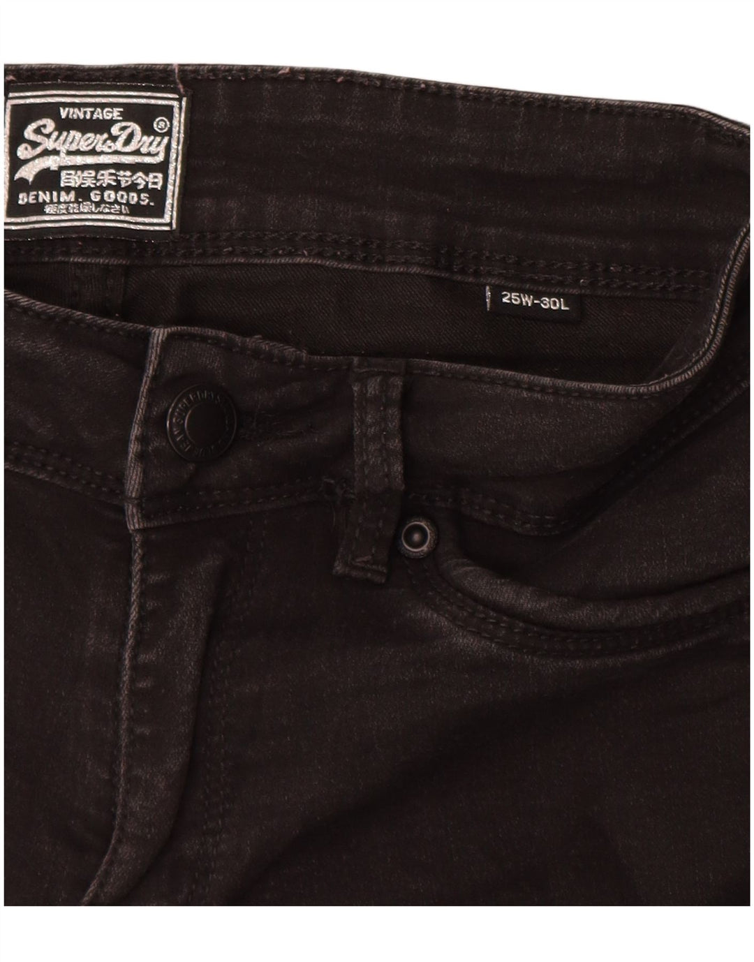 SUPERDRY Vaqueros pitillo para mujer W25 L30 Algodón negro